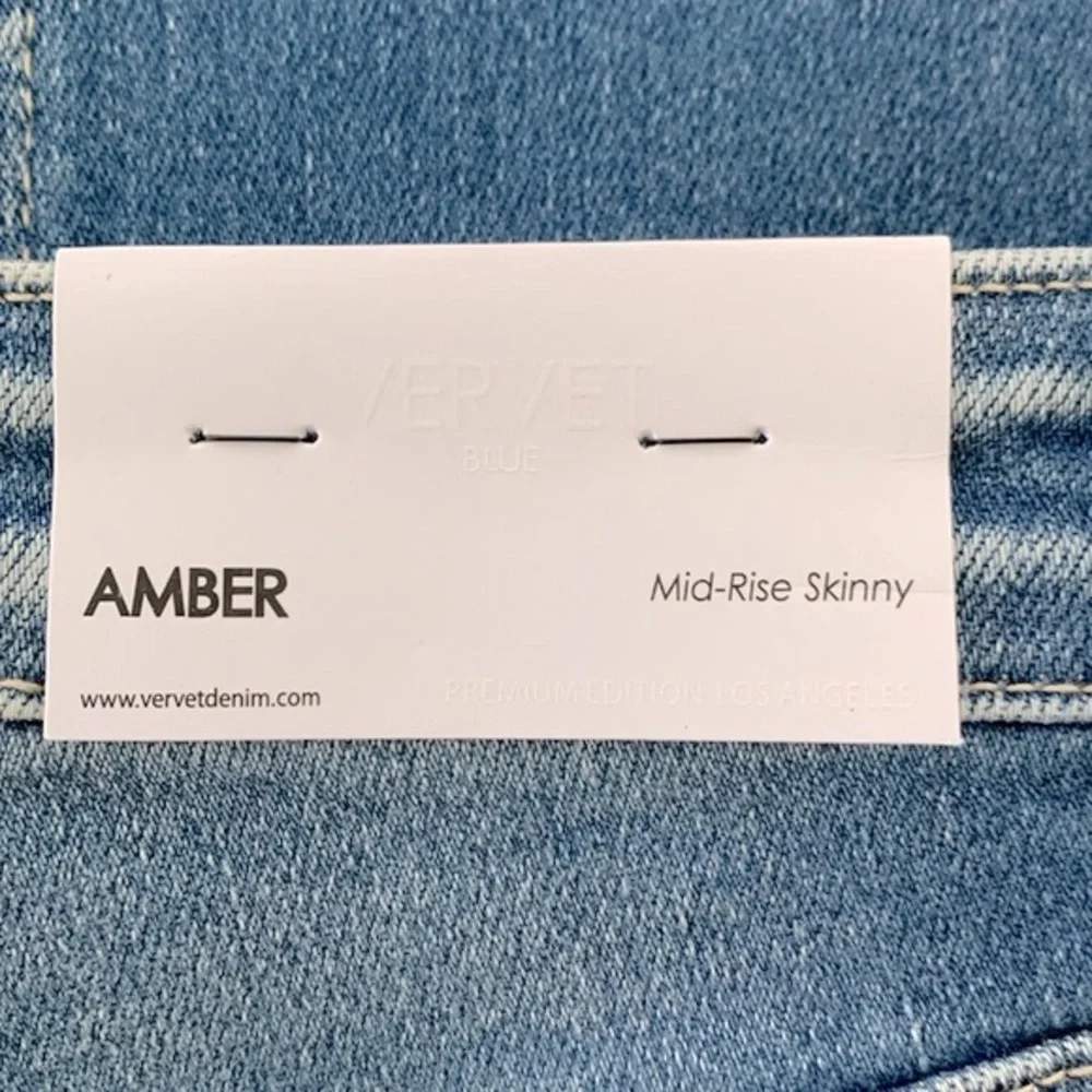 Vervet Amber Mid Rise Skinny Button Fly Jean